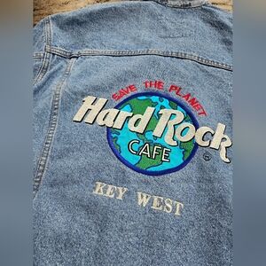 VTG Hard Rock Cafe Save The Planet Denim Jean Jacket M Unisex KEY WEST